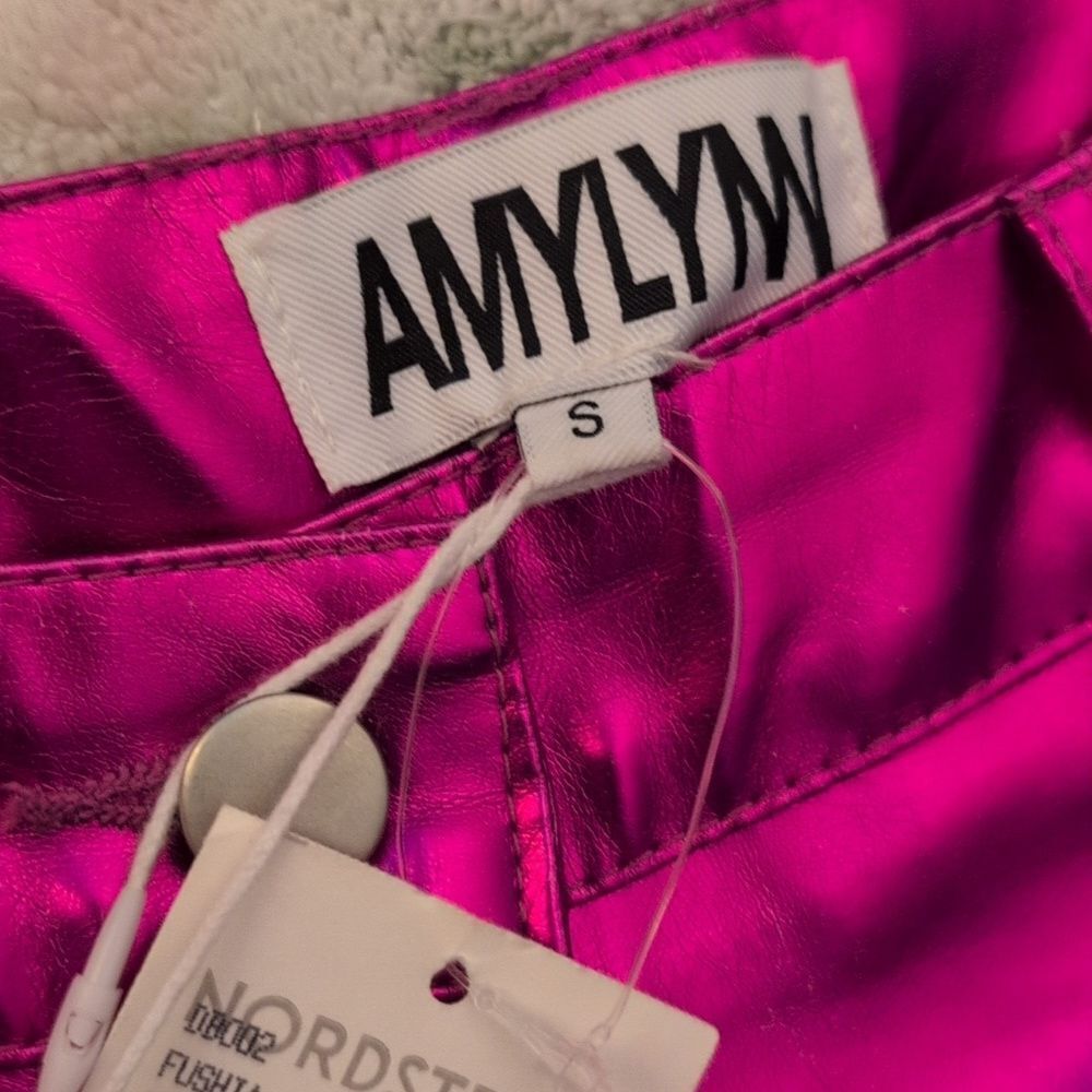 AmyLynn Metallic Hot Pink Women's Pants Small NWT - Picture 8 of 12